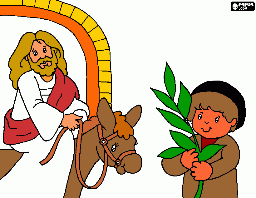 JESUS CON UN NENE para colorear