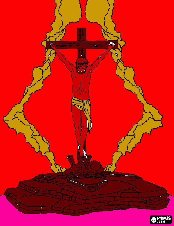Jesus el diablo para colorear