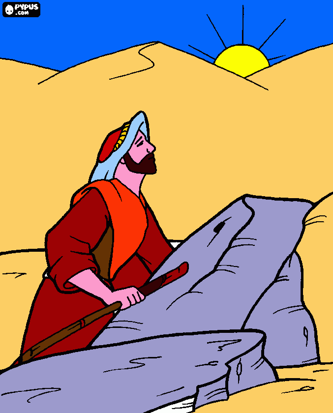 jesus en el desierto para colorear