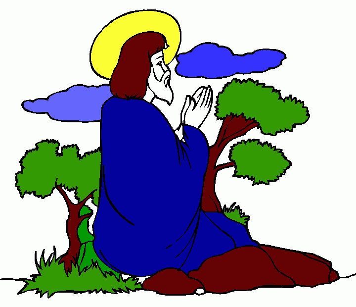 jesus en el monte de los olivos para colorear