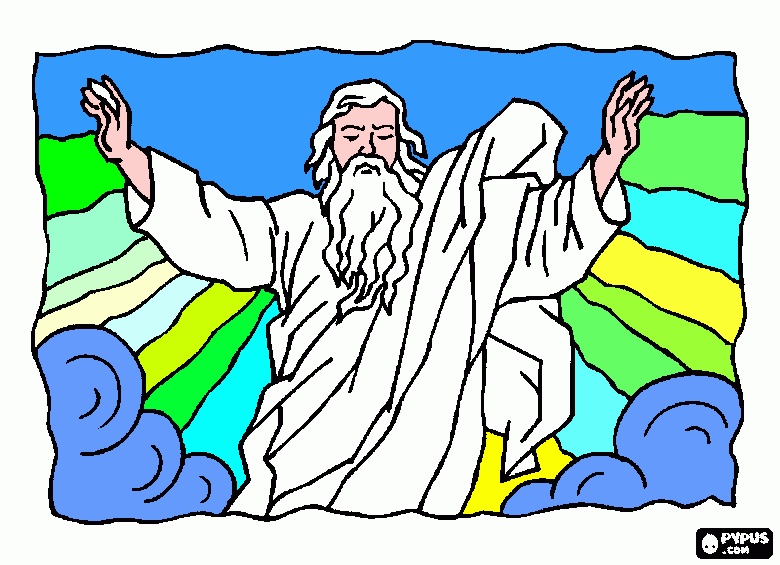 jesus en el paraiso para colorear