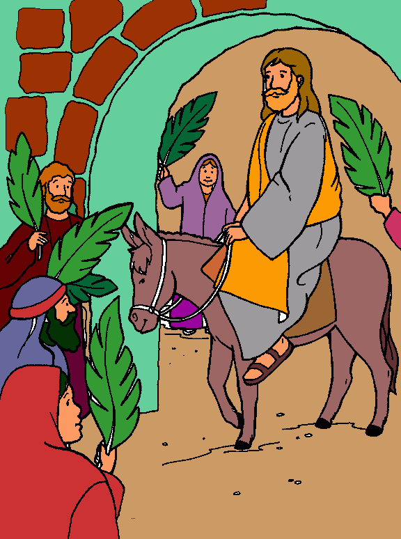 jesus en jerusalen para colorear