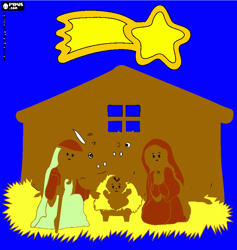 jesus nacimiento  para colorear