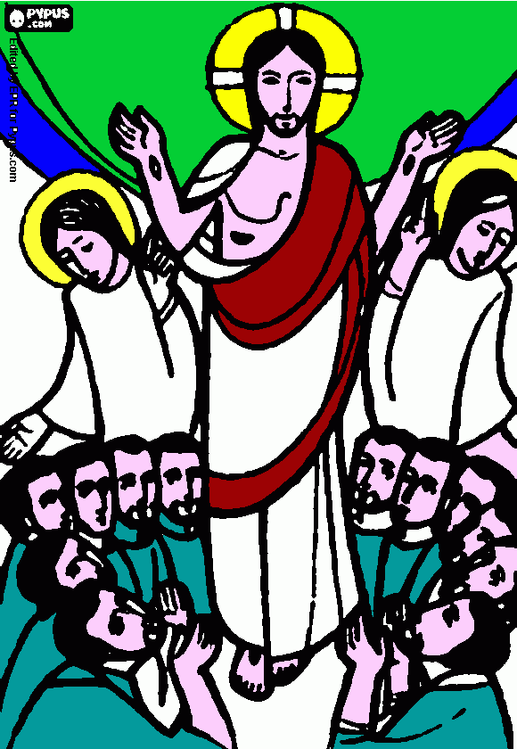 jesus resucitado ludicas 3A para colorear