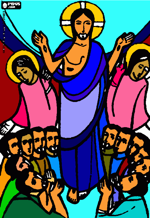 jesus resusito a los apostoles  para colorear