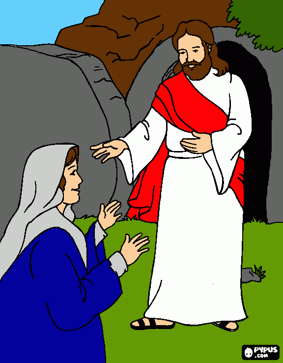 jesus y maria magdalena para colorear