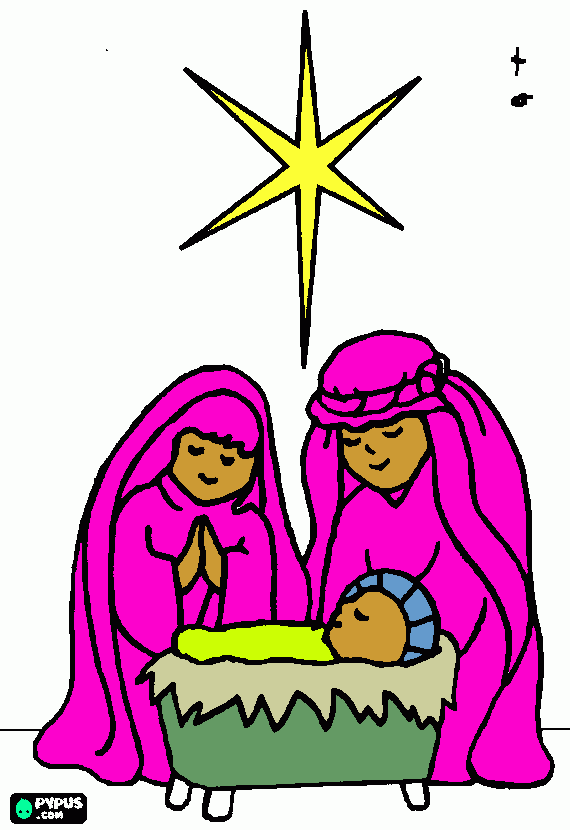 jesus y maria niño sdios para colorear