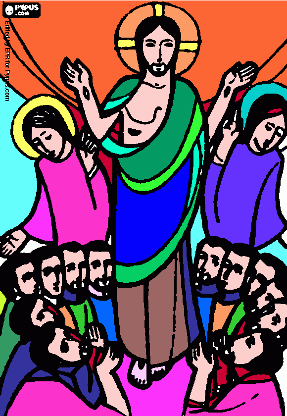 jesus y sus apostoles para colorear