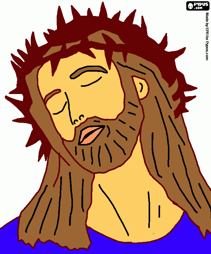 JESÚS CON LA CORONA DE ESPIGAS para colorear