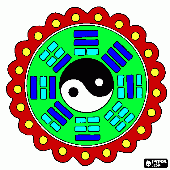 jin y jang para colorear