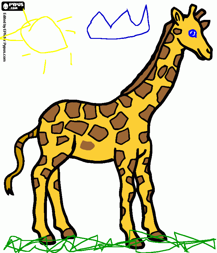 Jirafa decorada para colorear