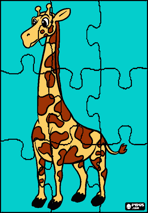 jirafa puzzle para colorear