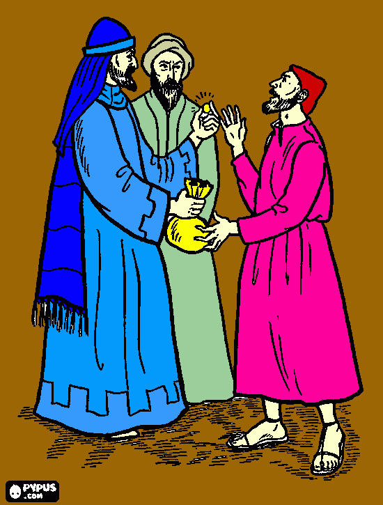 Judas Traiciona a Jesús para colorear