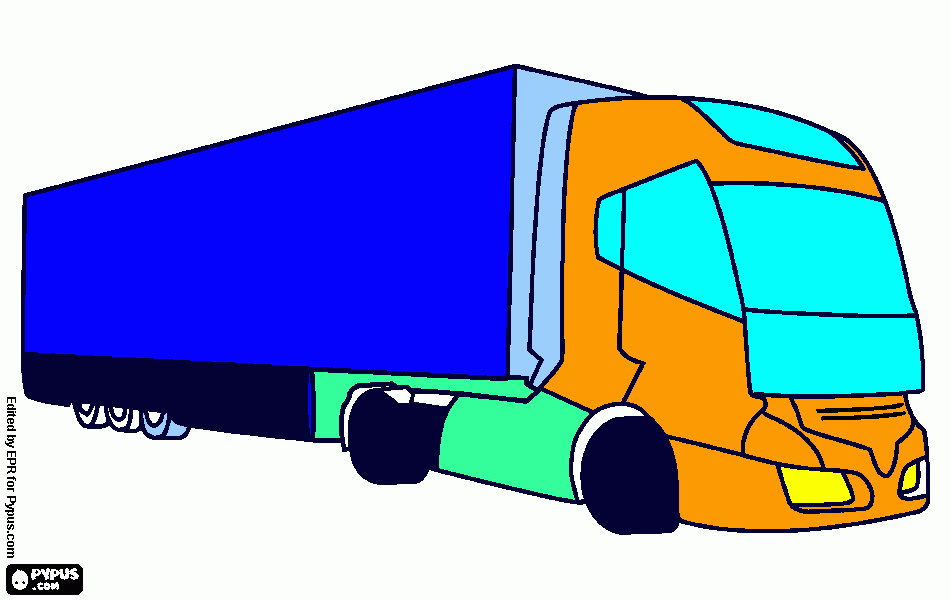 juego de colorear un camión trailer para colorear