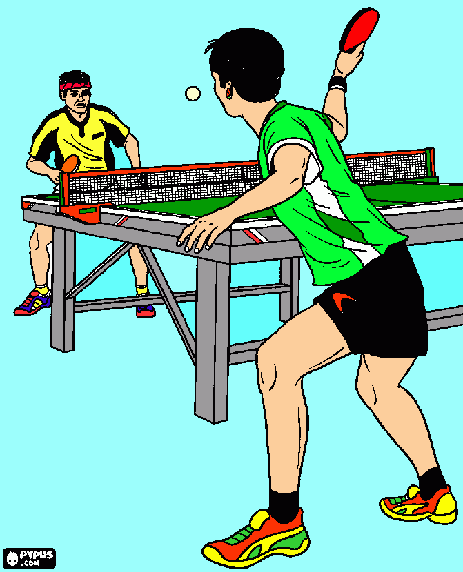 Jugaba ping pong  para colorear
