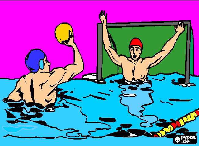 jugando a waterpolo para colorear