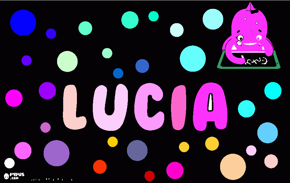 jugar coloreando el nombre de Lucia para colorear