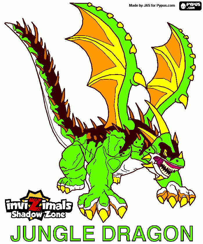 jungle dragon invizimal para colorear