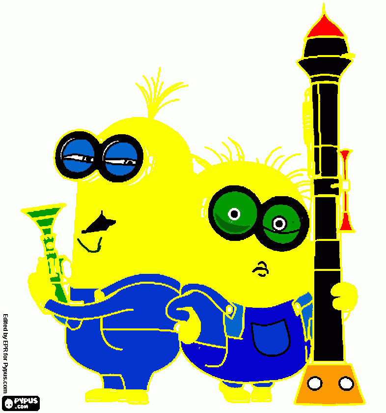 KEVIN Y BOB ARMADOS para colorear