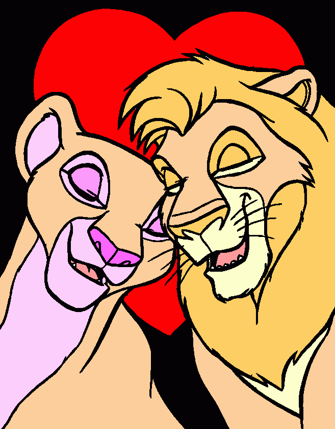 Kiara y Kovu. para colorear