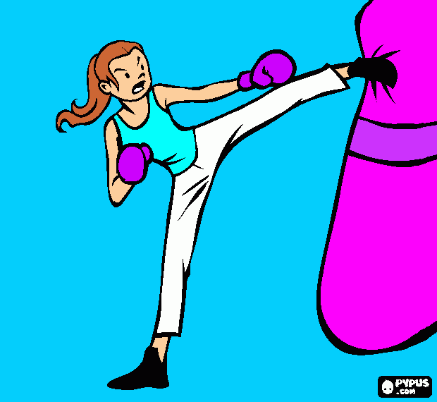 kick boxing para colorear