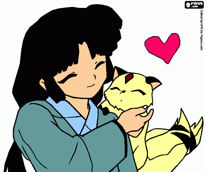 kirara y sango  para colorear