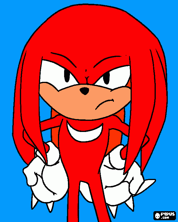 knuckles Equidna para colorear