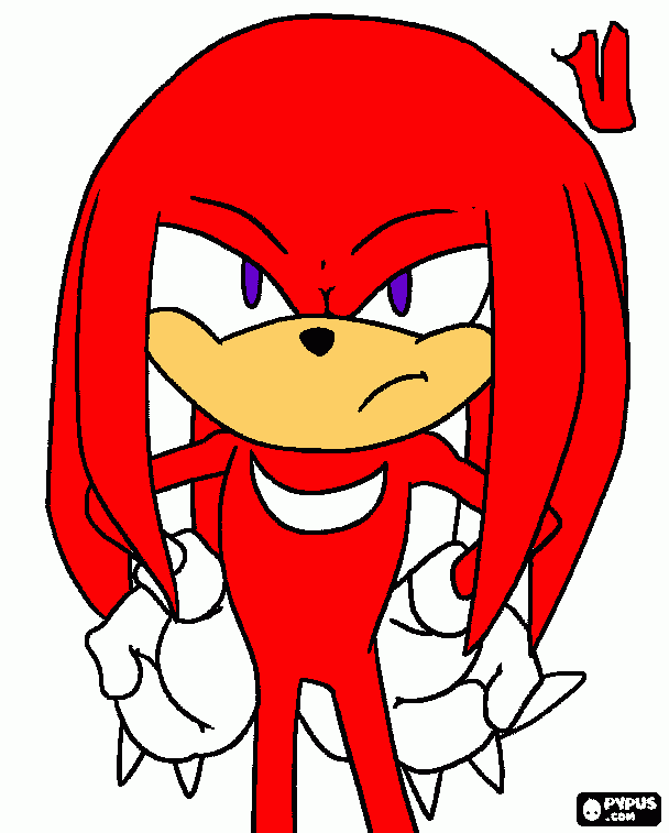 knuckles personaje de sonic  para colorear