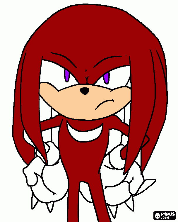 knuckles personaje de sonic X para colorear