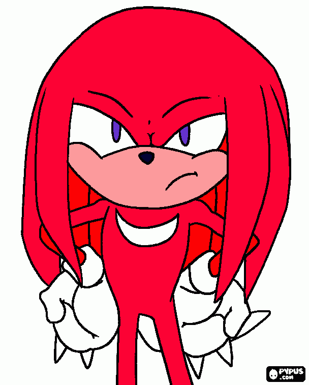 knuckles para colorear, knuckles para imprimir