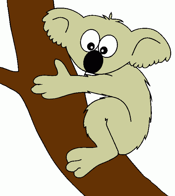 koala trepando para colorear