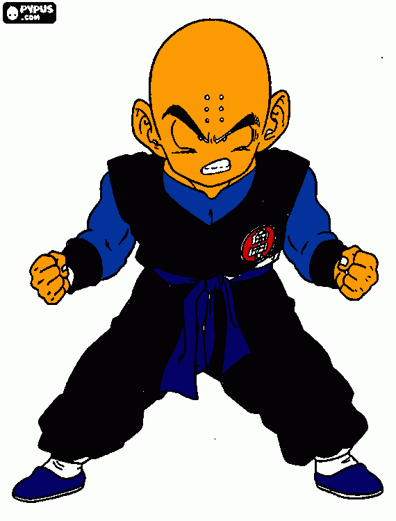 krilin coloreado de Dragon Ball para colorear