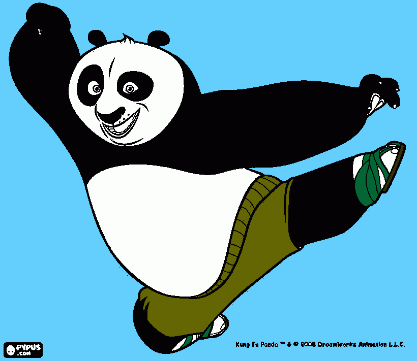 kung fu panda pop el guerrero dragon para colorear