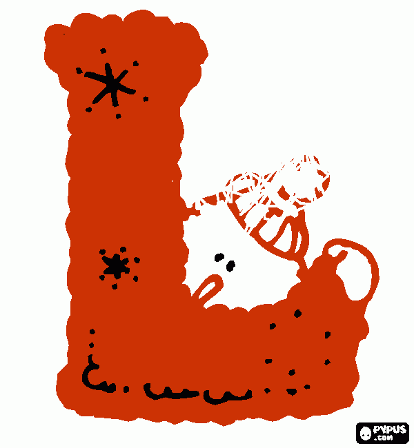 L DE FELIZ NAVIDAD para colorear