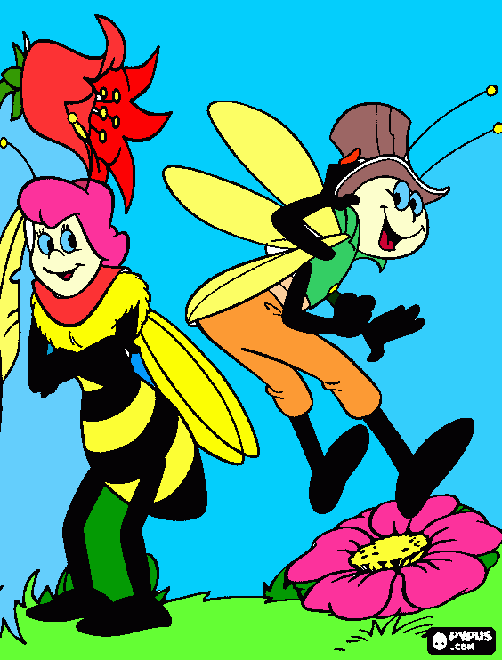 La Abeja Linda Reina para colorear