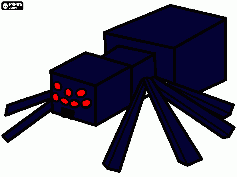 la araña de minecraft para colorear