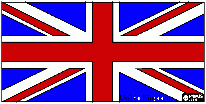 la bandera de inglaterra (gran bretaña) para colorear