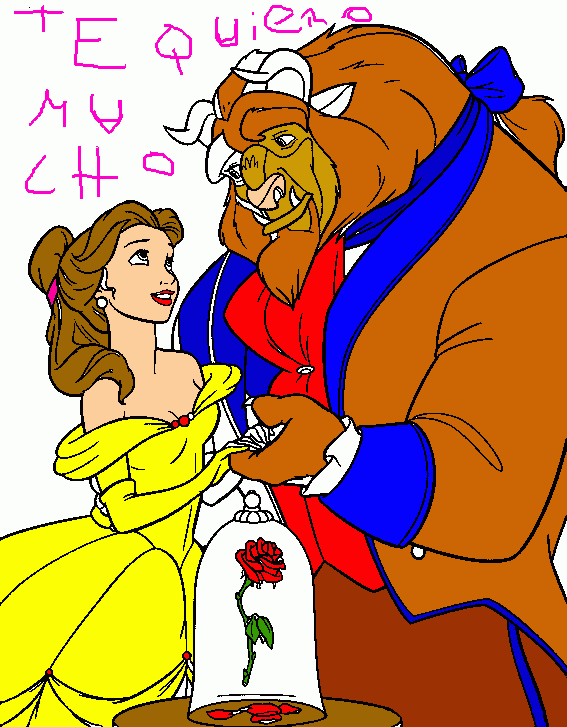 la beya y la bestia para colorear