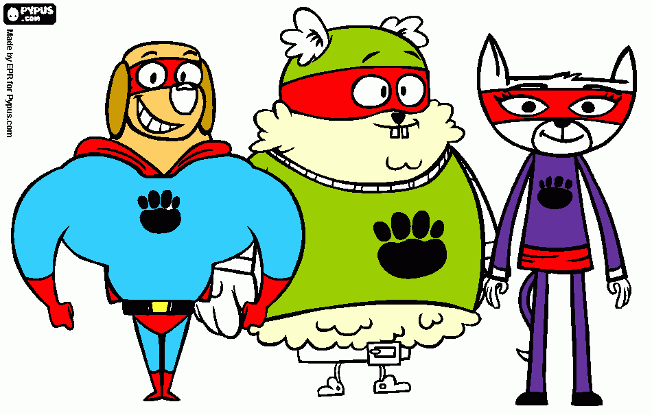 la brigada mascota (pet squad) para colorear