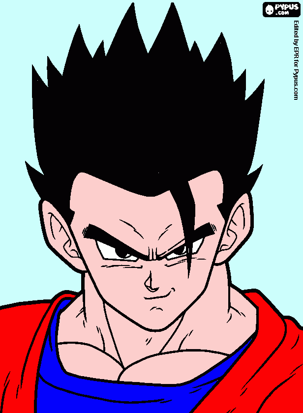 la cara de gohan para colorear