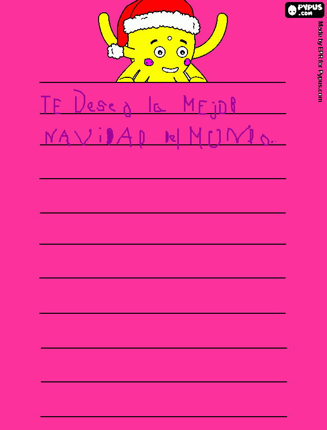 la carta de papa noel para colorear