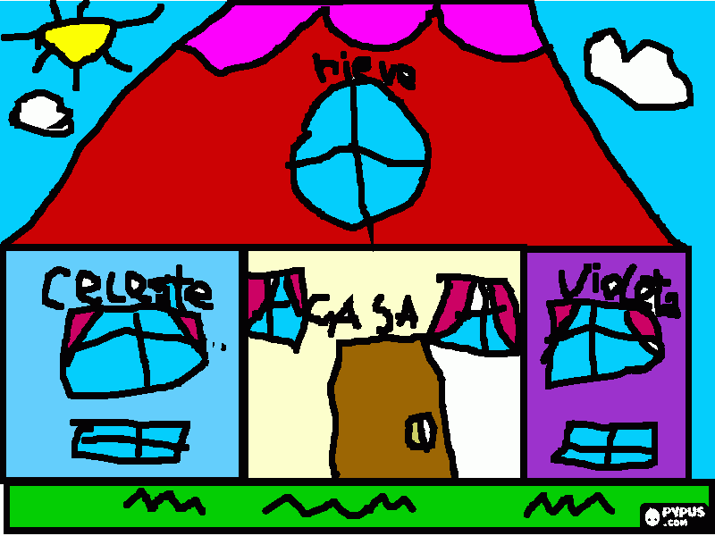 La casa de las chanchitas para colorear