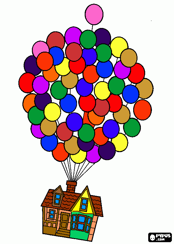 la casa flotante para colorear