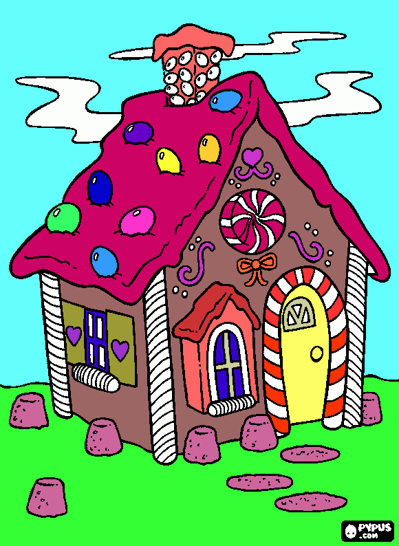 La Casita de Dulces para colorear
