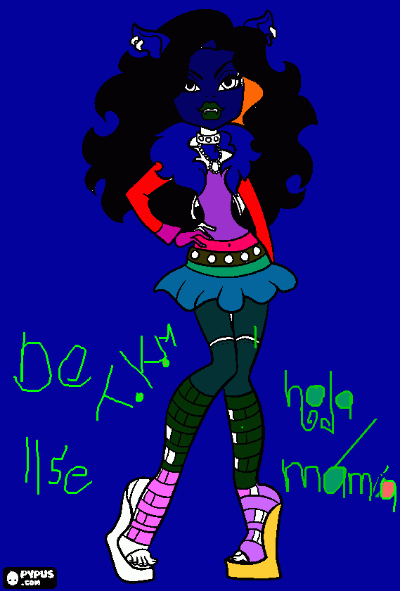 la chica lobo del programa Monster   Hai para colorear