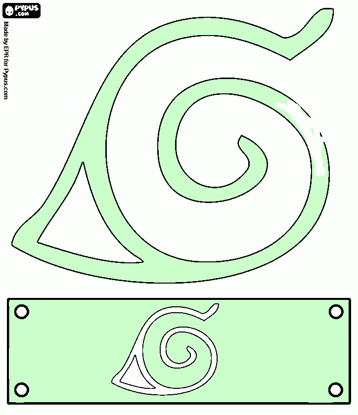 la cinta de la aldea de la hoja para colorear