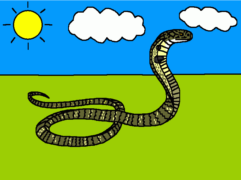 la cobra real con la cabeza levantada para colorear