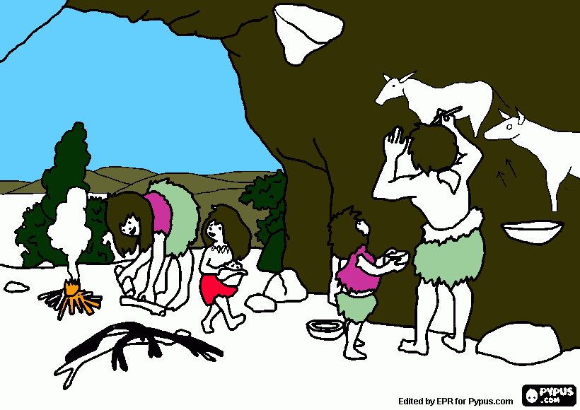 la cueva para colorear