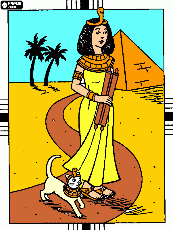 La Diosa Bastet para colorear