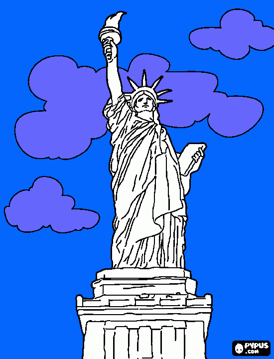 la estatua de la libertad ,nueva york  para colorear